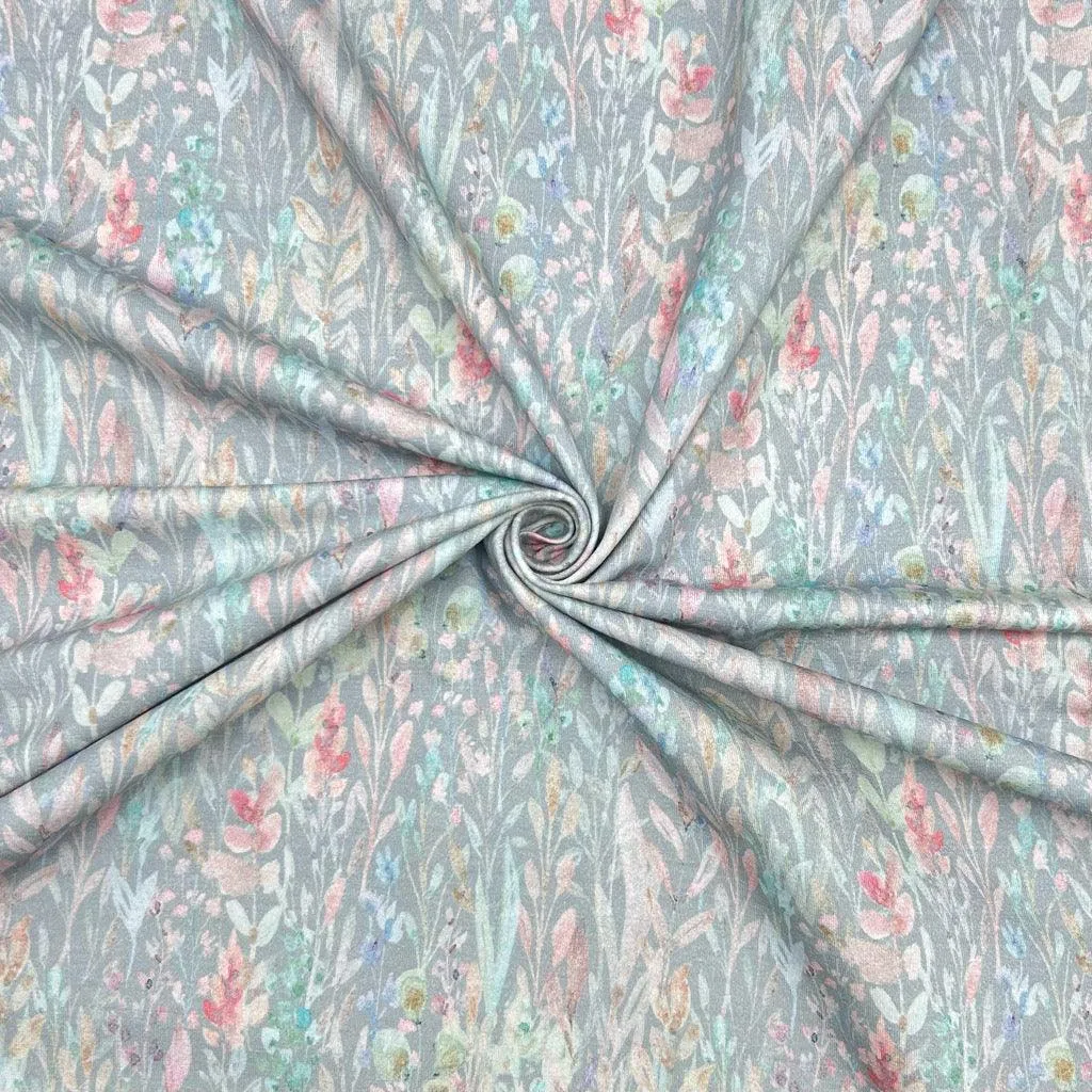 Busy Gardens Cotton Jersey Fabric