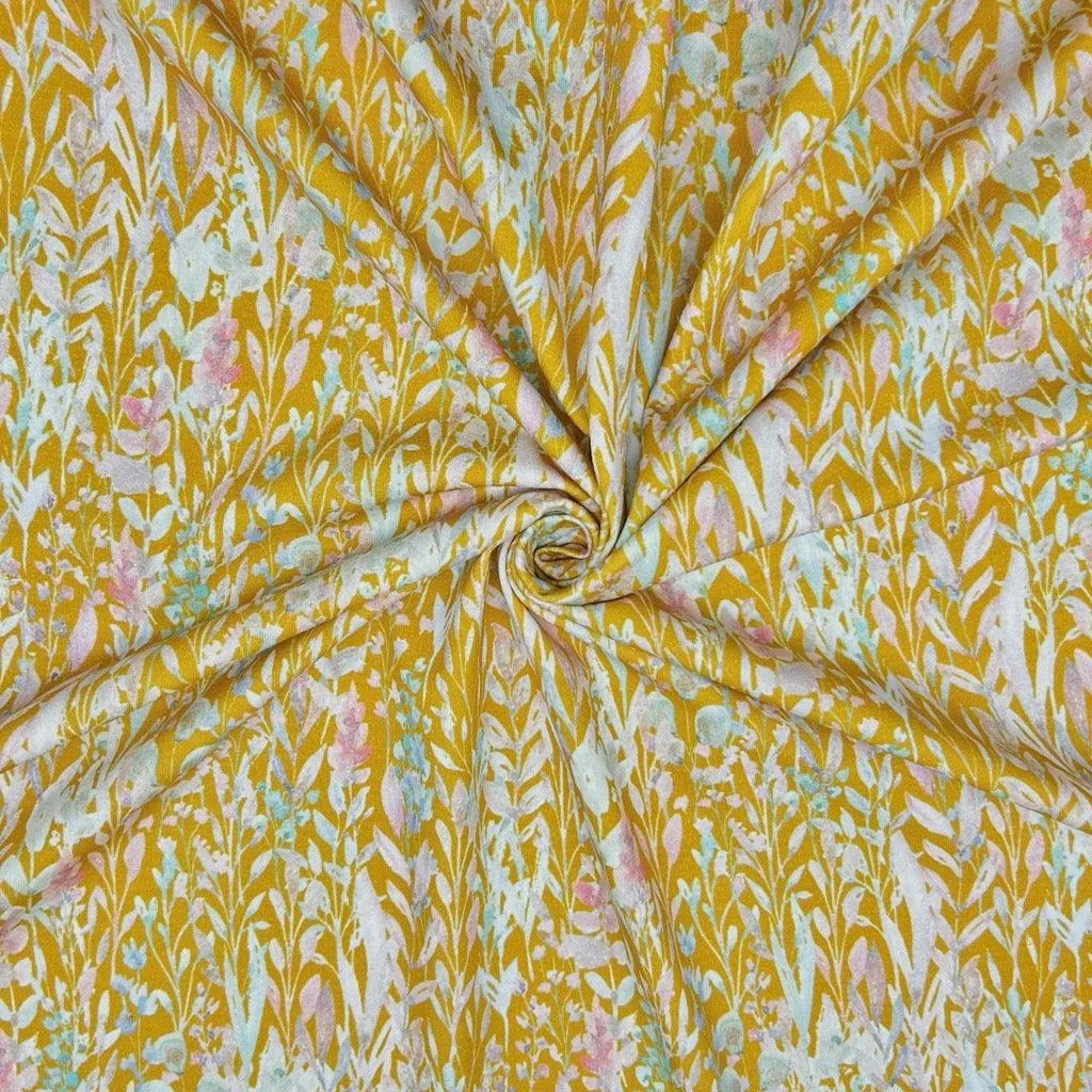 Busy Gardens Cotton Jersey Fabric