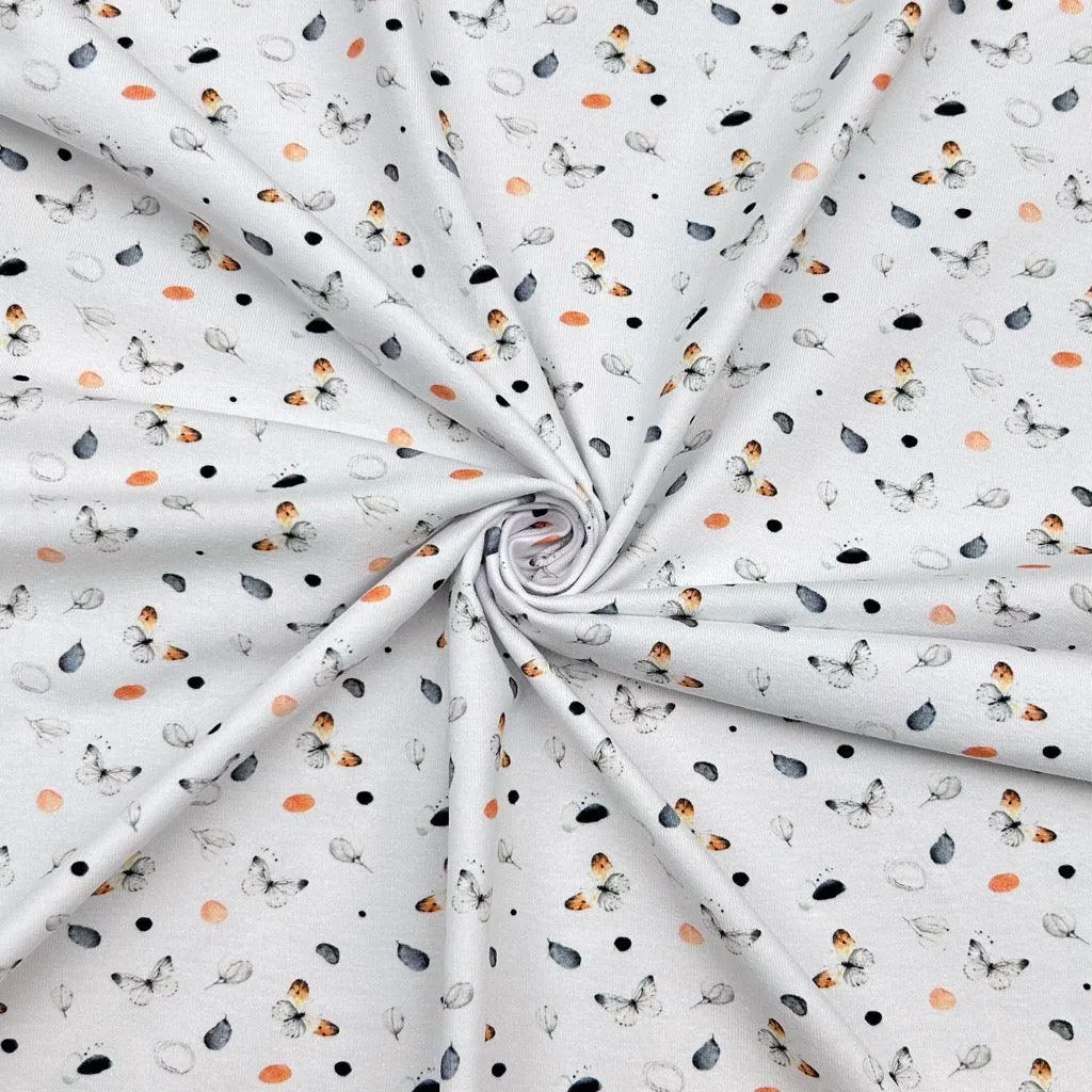 Butterflies and Feathers Cotton Jersey Fabric