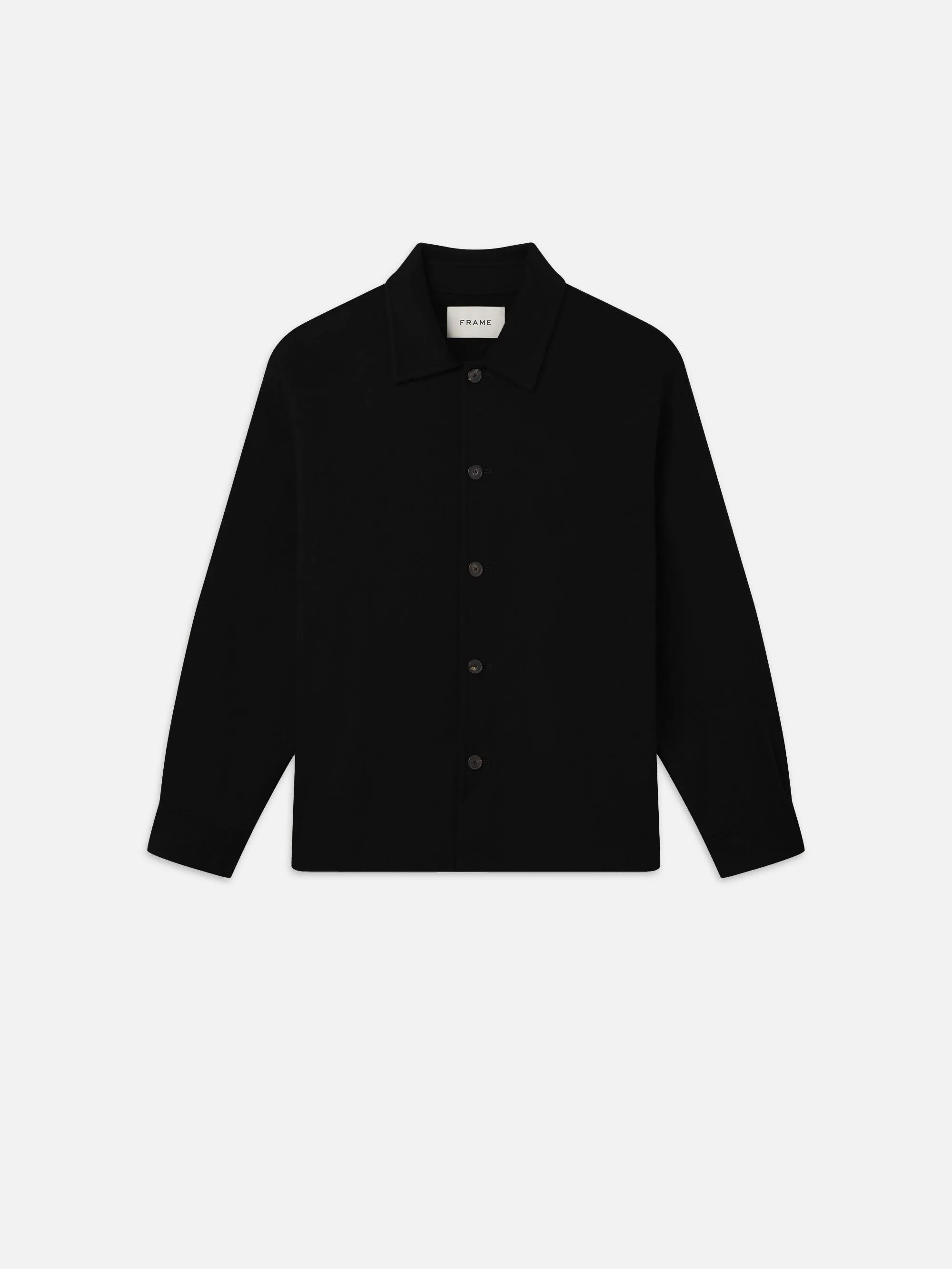 Double Face Shirt Jacket -- Black