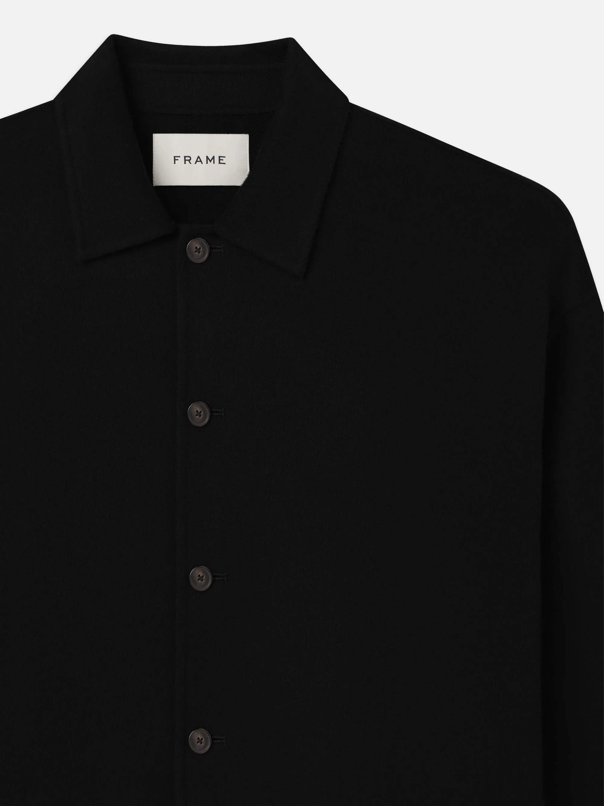 Double Face Shirt Jacket -- Black