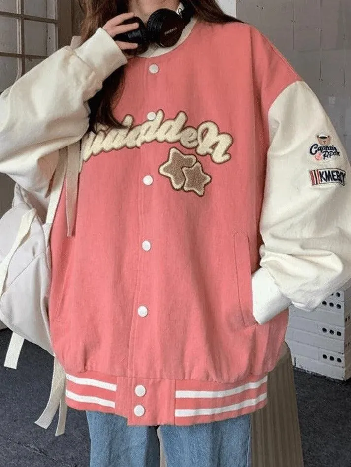 Joskaa Vintage Embroidery Varsity Jacket