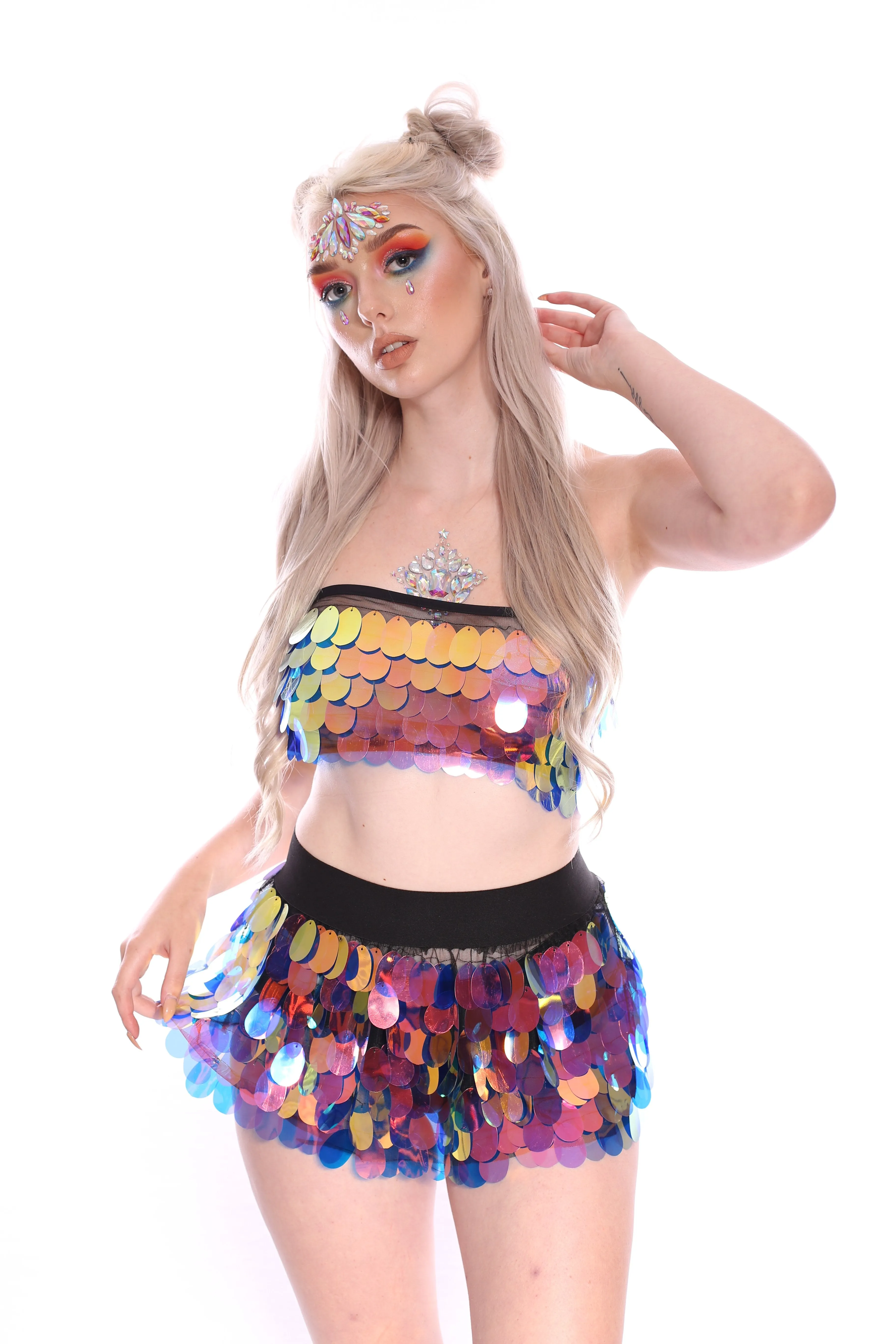 Moon Child Rain Drop Sequin Skirt
