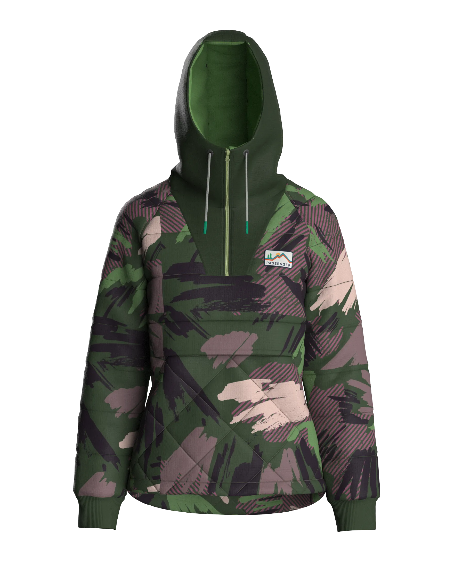 Ocean Recycled Insulated 1/2 Zip Jacket - Abstract Mountain Fir Tree