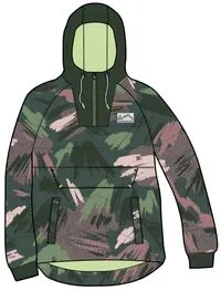 Ocean Recycled Insulated 1/2 Zip Jacket - Abstract Mountain Fir Tree