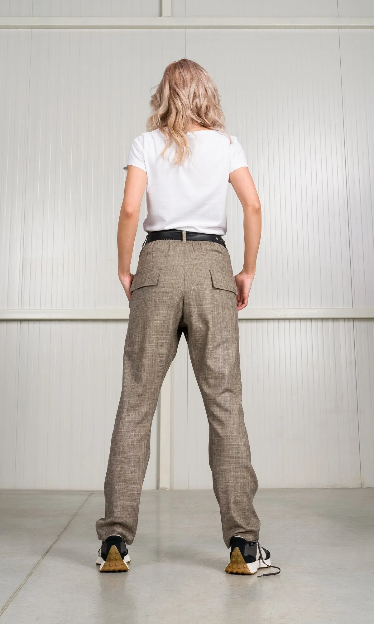 Plain Weave Pants with Overlap Front