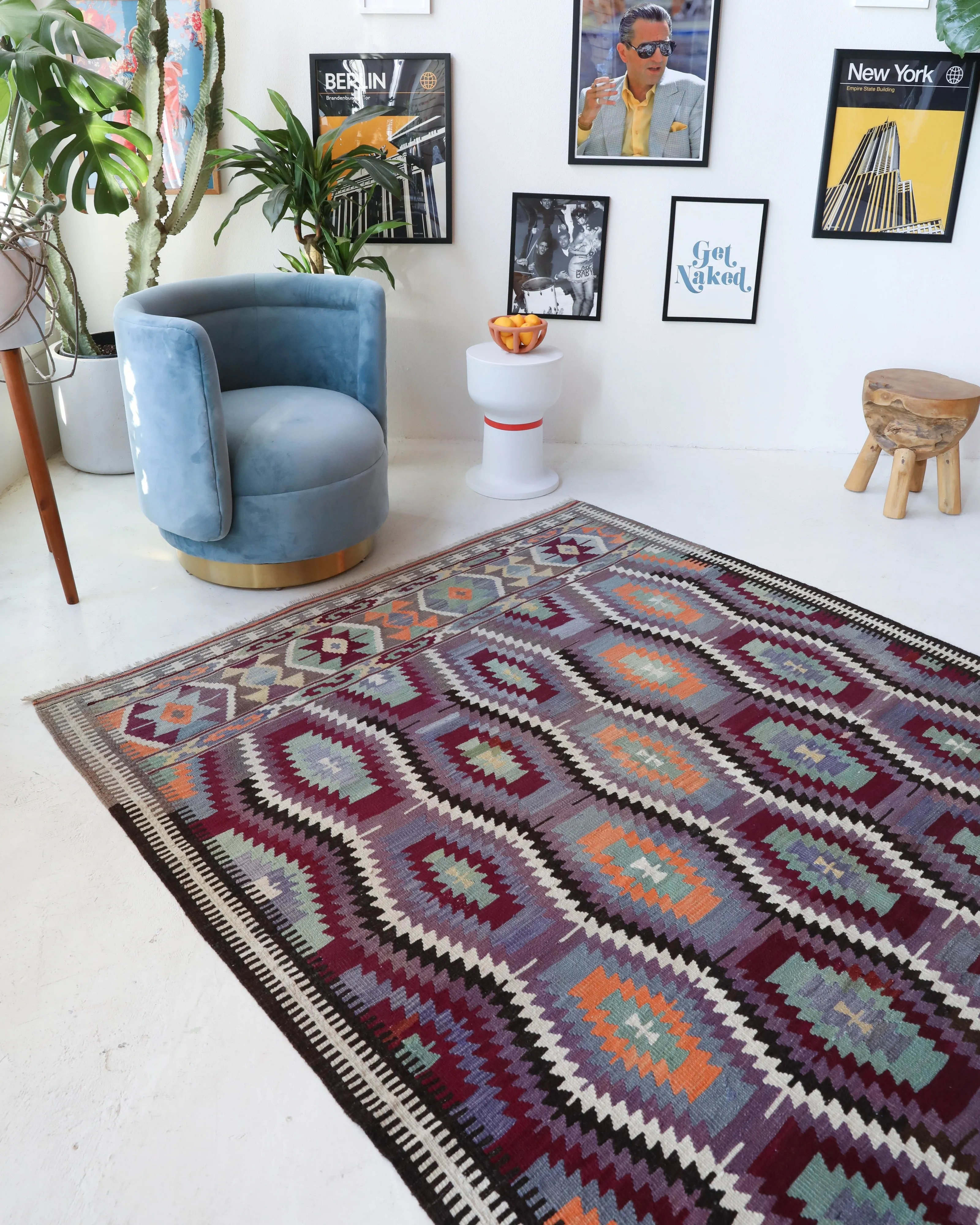 Vintage Antalya Barak Kilim Rug 5'10"x8'